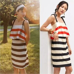NWT Anthropologie Mare Mare Striped Tie Strap Mini Dress Size XS